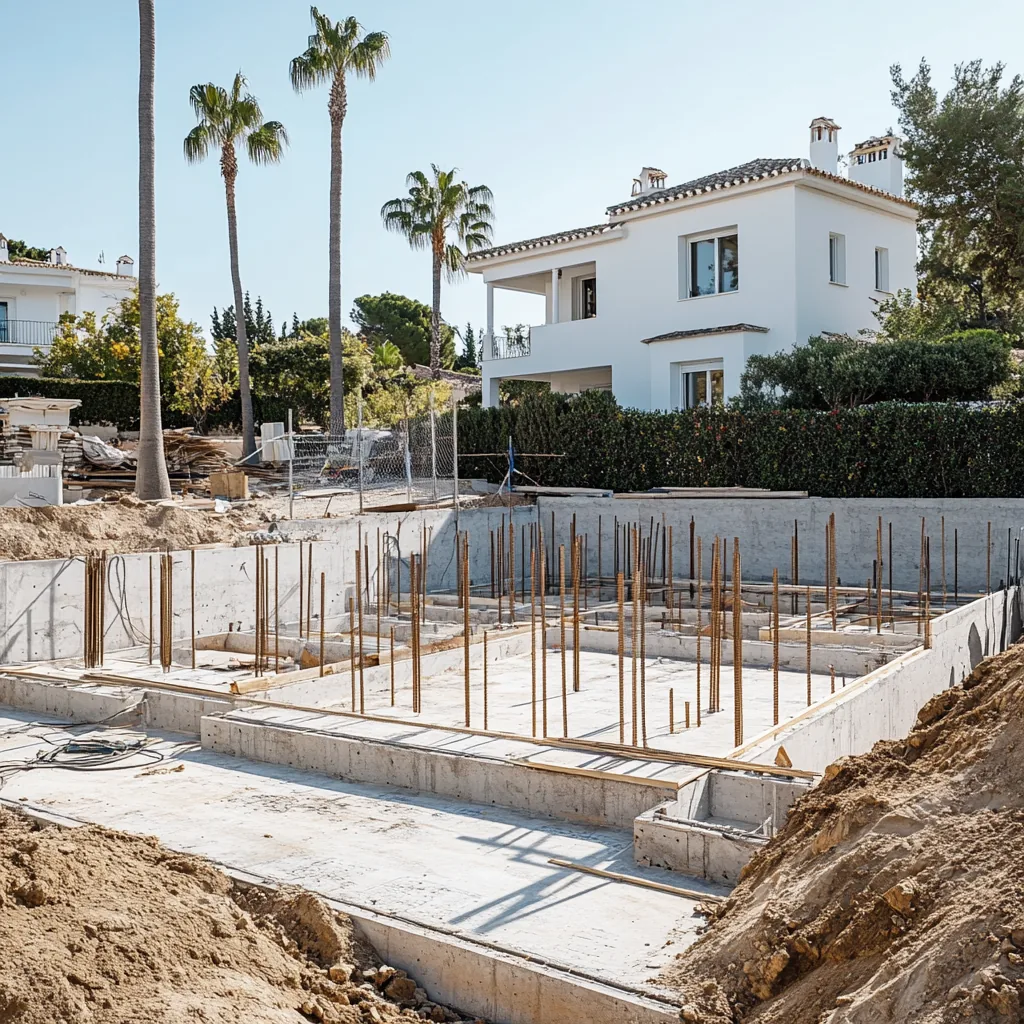 New build villa construction